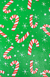 SANTA & CANDY cANE TWO SIDED GIFT WRAP PAPER  gw 7127