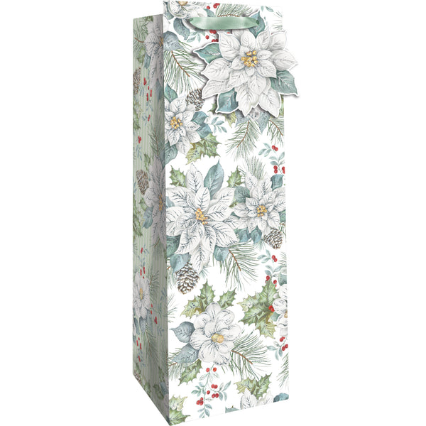 SNOWDRIFT FLORAL WINE CHRISTMAS BAGS  USA  XBT 795  120 per case