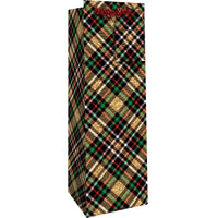 JILLISON ROBERTS PLAID CHRISTMAS WINE BOTTLE BAG  USA  XBT728 a