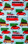CARS & BUSES WITH XMAS TREES CHRISTMAS GIFT WRAP BY SULLIVAN USA GW 9348