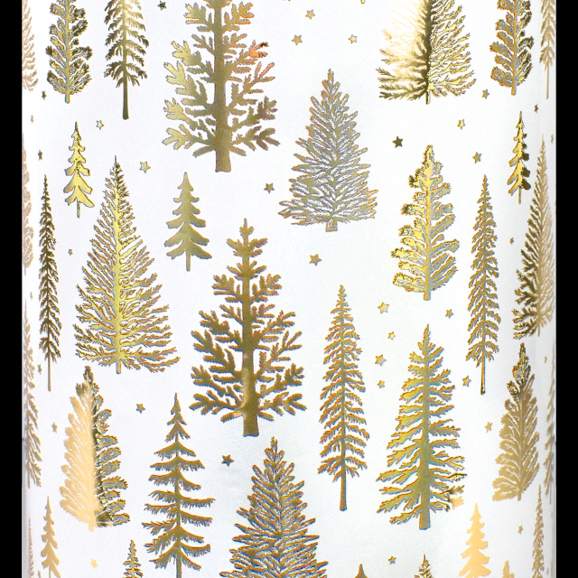 Bulk Wholesale Gold Xmas Trees Gift Wrap Paper By Sullivan Design Works USA.  FREE Shipping.