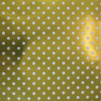 METALIZED GOLD WHITE DOTS GIFT WRAP ROLL USA. GW 9478.