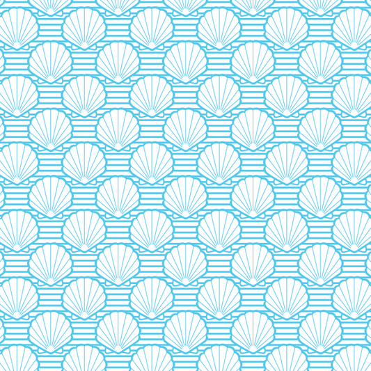 Blue White Shell Gift Wrap By Sullivan Papers