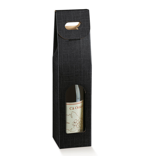BLACK NERO "ONE"  WINE BOTTLE CARRIER MADE IN ITALY.  BC1NER