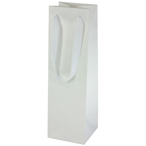 WHITE TWILL HANDLED WINE BOTTLE BAGS  MH415 WH