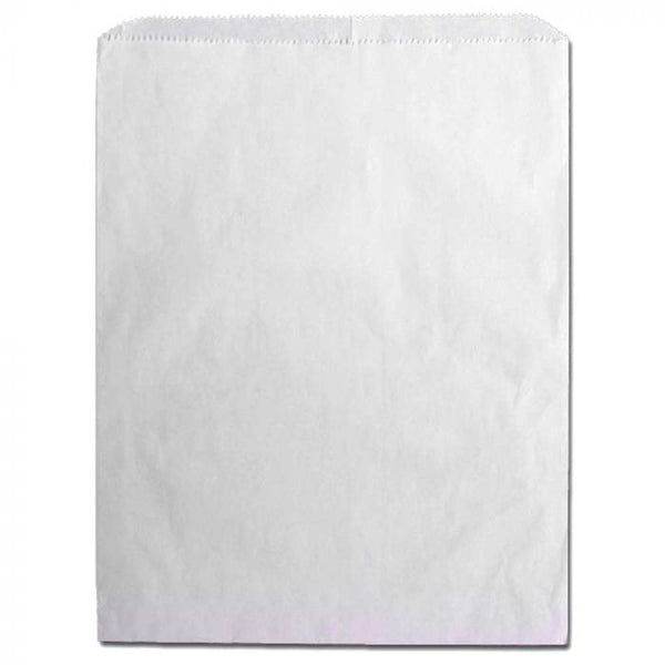 WHITE MADE IN USA PAPER MERCHANDISE BAGS  PLAIN OR WITH LOGO