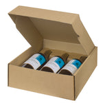 THREE WINE BOTTLE BOX WITH INSERTS TOP.   10 BOXES / CARTON  BB3NAT - W H Koch Packaging