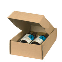 NATURAL TWO WINE BOTTLE BOX WITH TOP INSERTS 10 BOXES TO CARTON - W H Koch Packaging